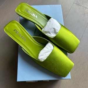 Prada Satin Mule in Felce